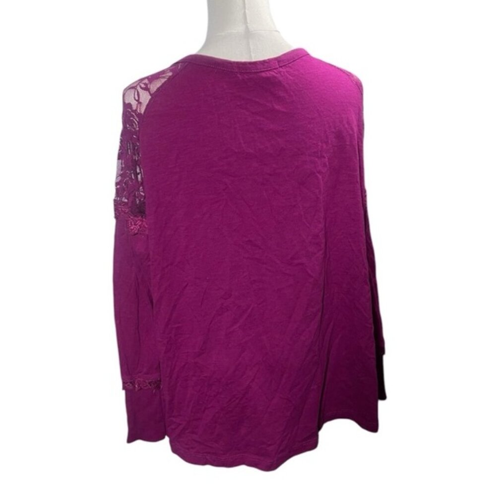 AE Sport 2X Addition Elle Tops Long Sleeve Spring Lace Feminine Shirt Cotton 2xl - Picture 4 of 7